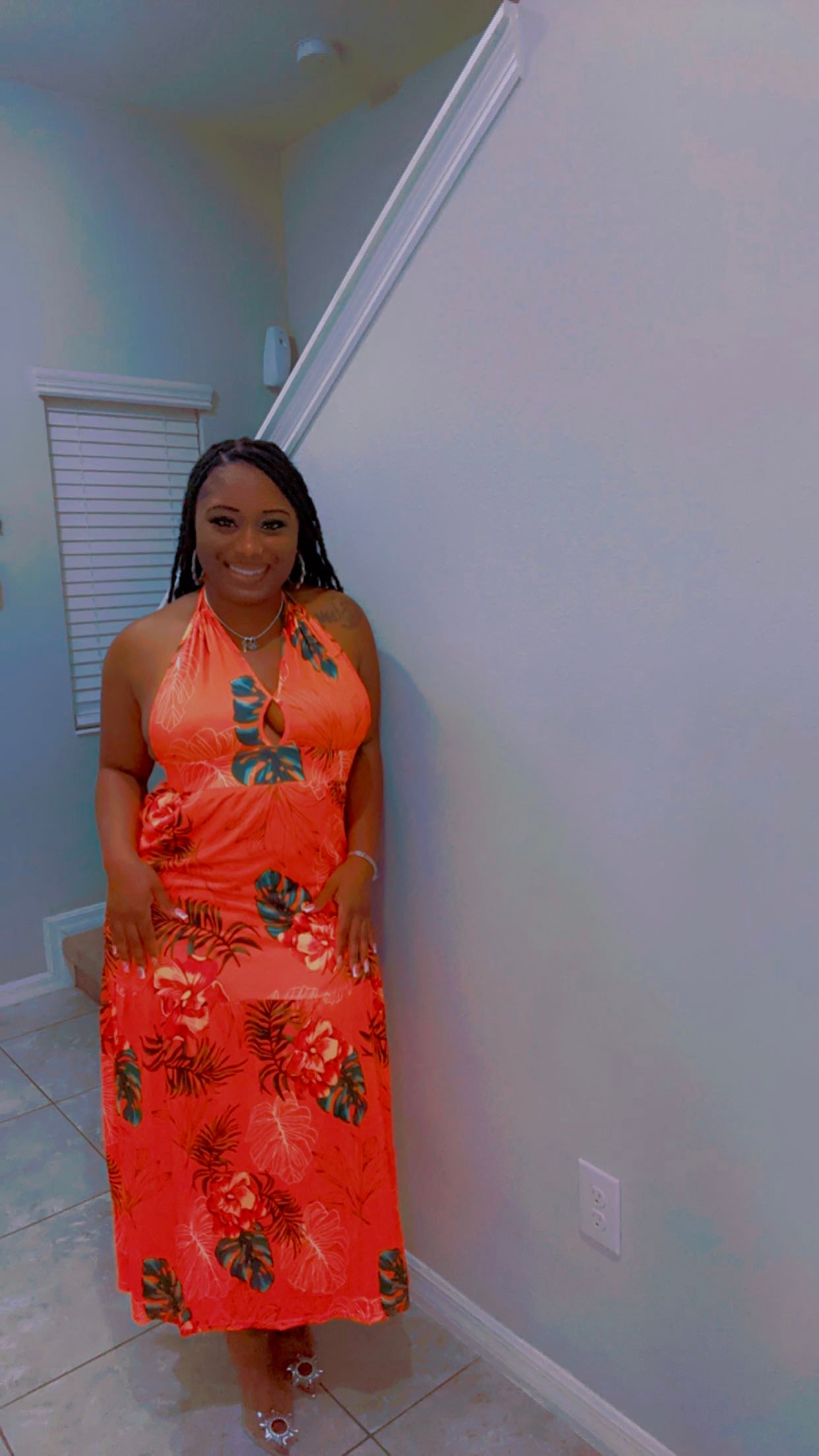 Orange Floral Sundress