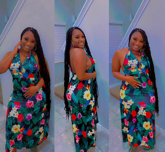 Green Floral SunDress