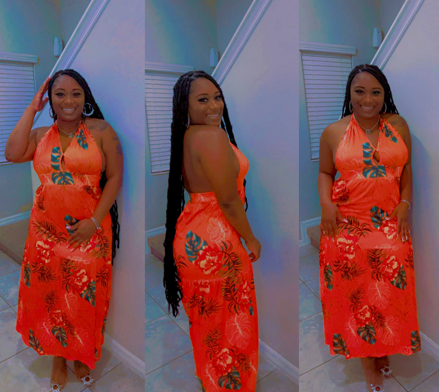 Orange Floral Sundress