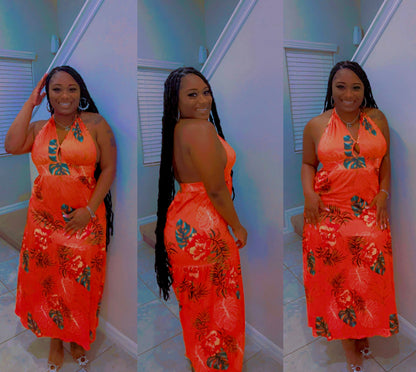Orange Floral Sundress