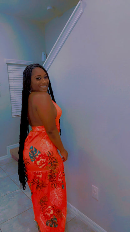 Orange Floral Sundress
